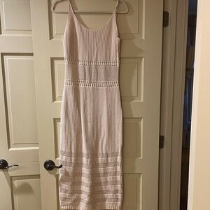 Lulu's Cream Crochet Midi Dress